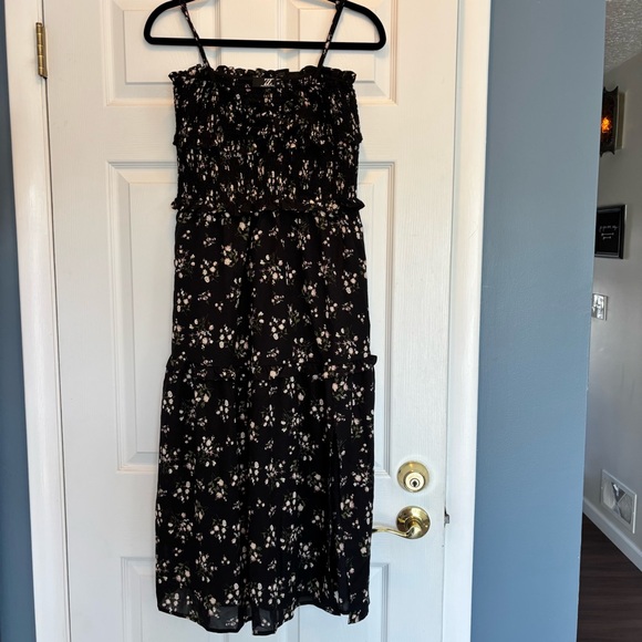 Dresses & Skirts - Whimsigoth Black Floral Tiered Ruffled Dress